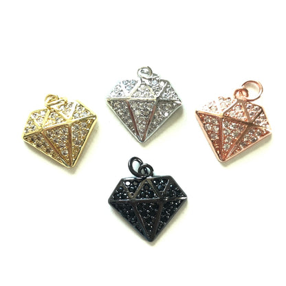 10pcs/lot 17*16.6mm CZ Paved Diamond Charms CZ Paved Charms Diamond Fashion Charms Beads Beyond