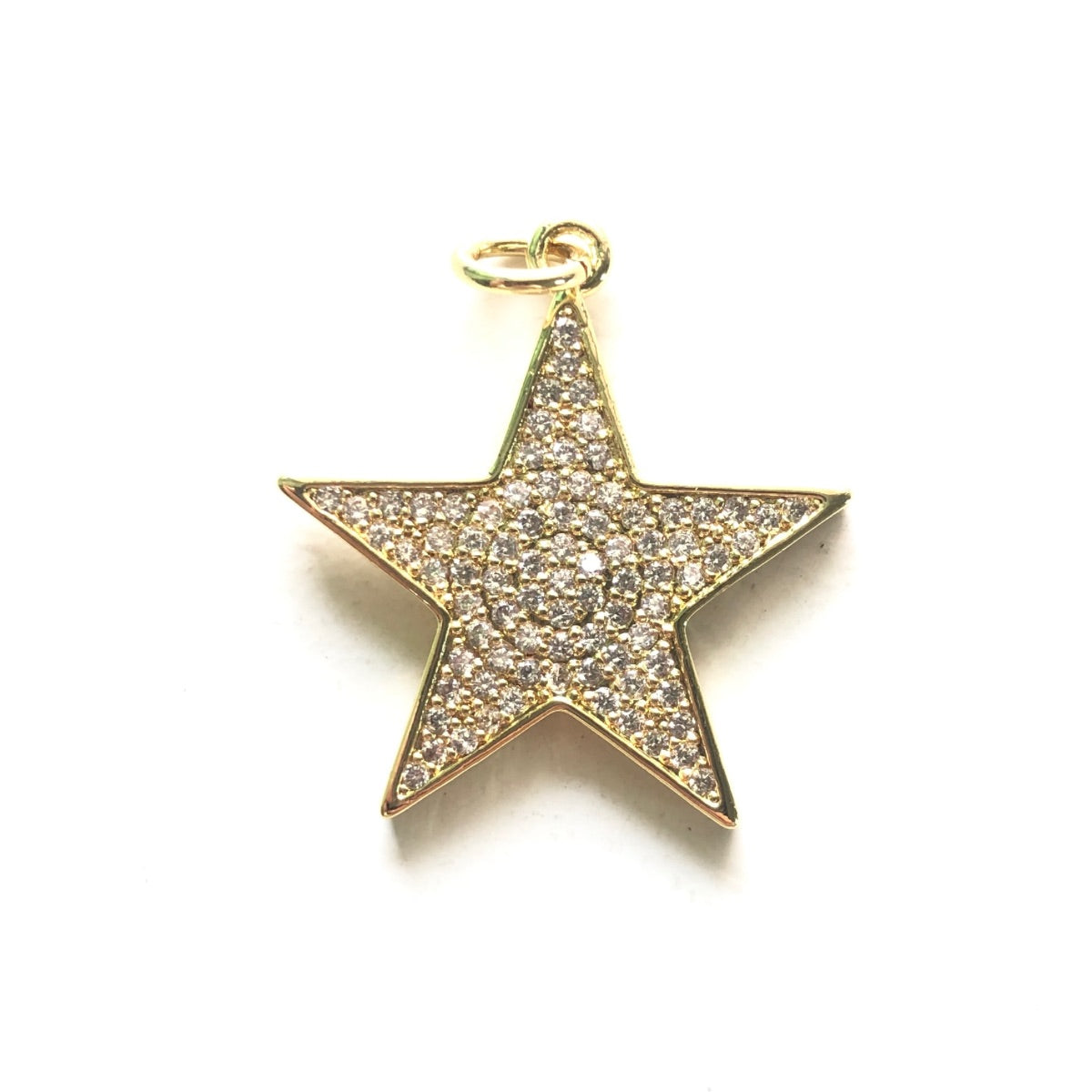 10pcs/lot 26.5*24.5mm CZ Paved Star Charms Gold CZ Paved Charms New Charms Arrivals Sun Moon Stars Charms Beads Beyond
