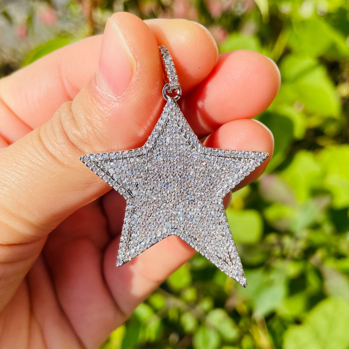 5-10pcs/lot 42*36mm CZ Paved Large Size Star Charm Pendants CZ Paved Charms Large Sizes Sun Moon Stars Charms Beads Beyond