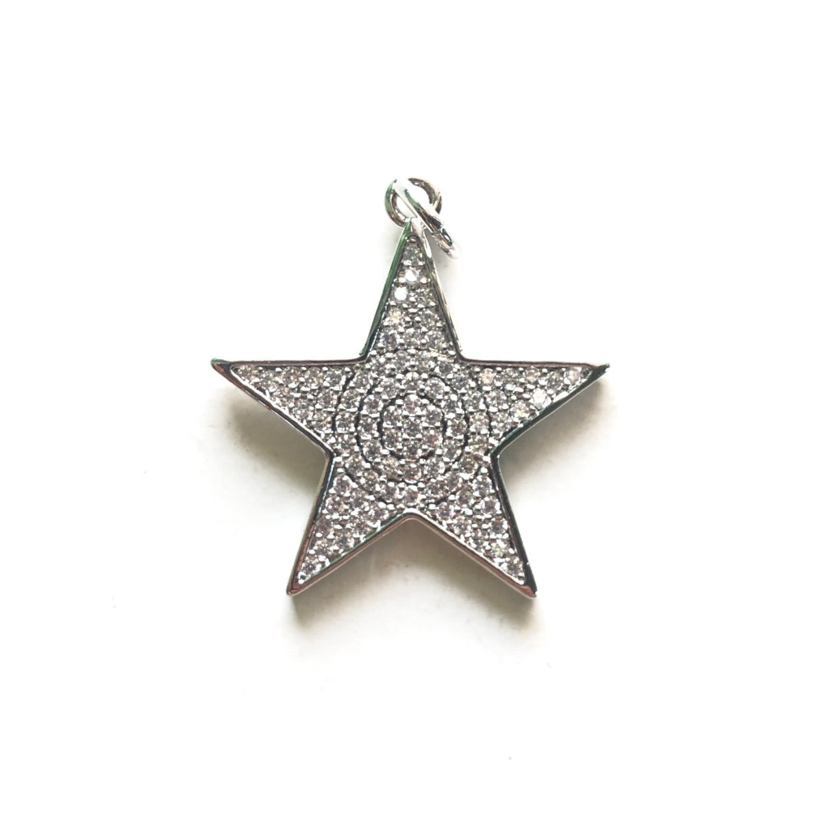 10pcs/lot 26.5*24.5mm CZ Paved Star Charms Silver CZ Paved Charms New Charms Arrivals Sun Moon Stars Charms Beads Beyond