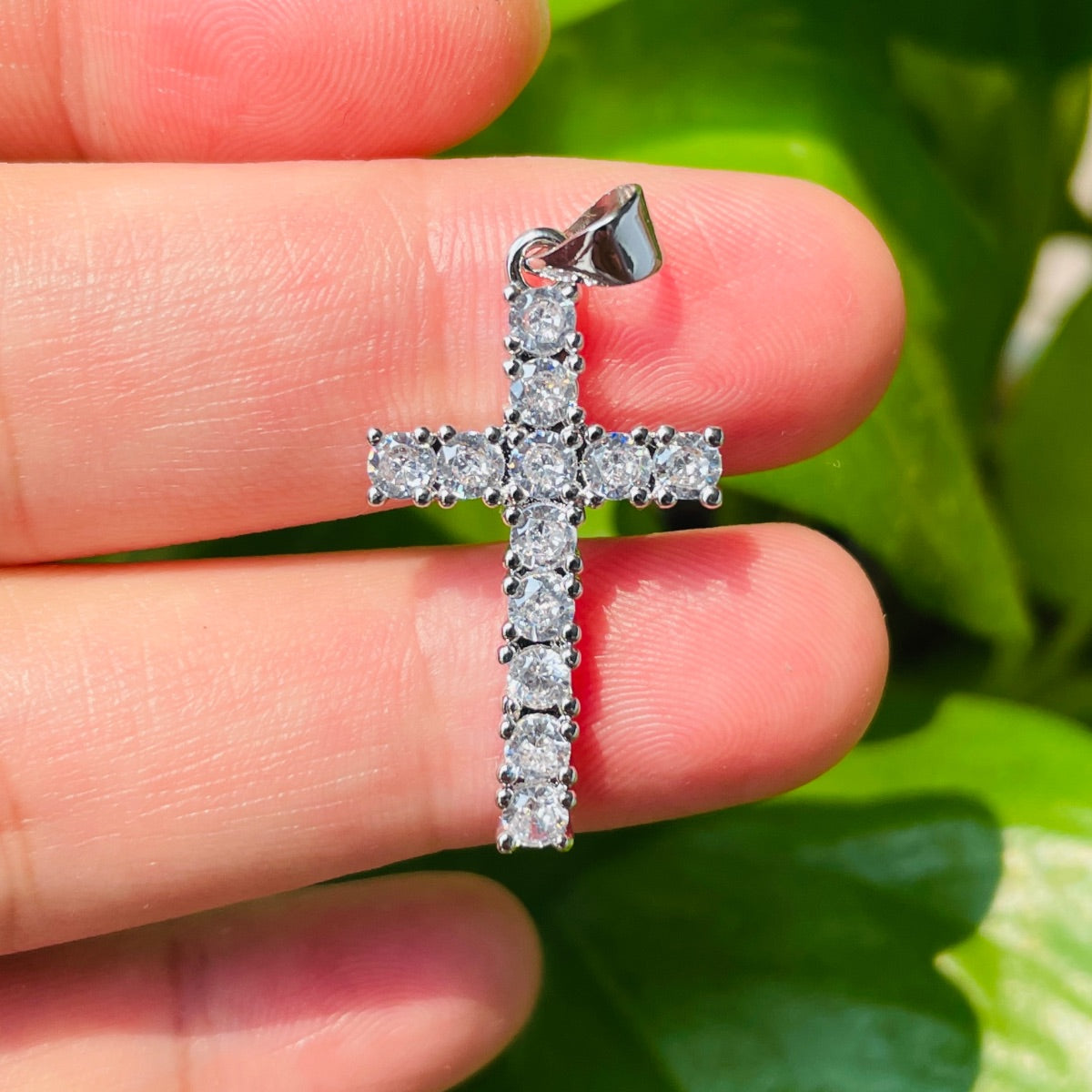 10pcs/lot Gold Silver Plated CZ Paved Cross Charms Silver CZ Paved Charms Crosses New Charms Arrivals Charms Beads Beyond