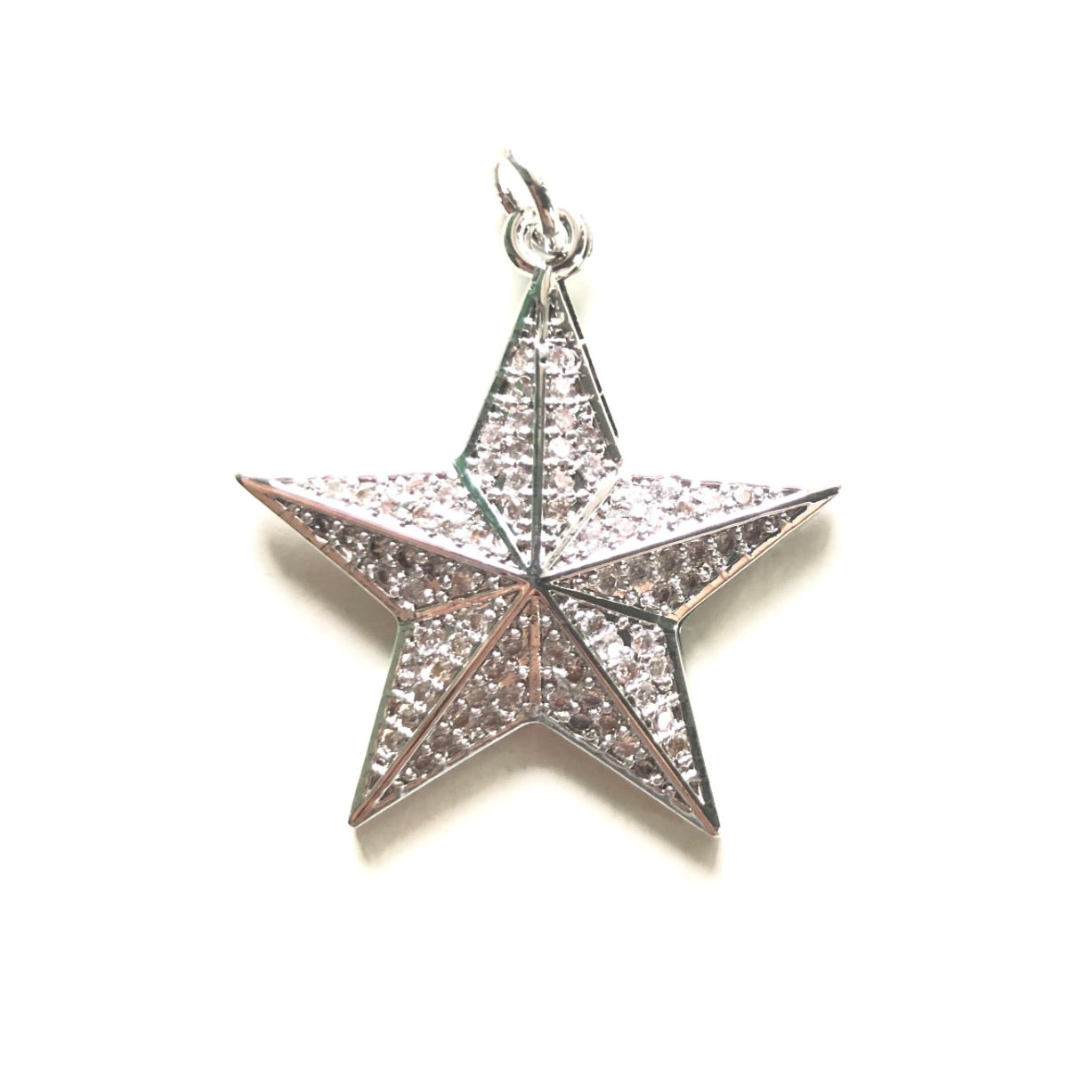 10pcs/lot 31*30mm CZ Paved Big Star Charms, Charms