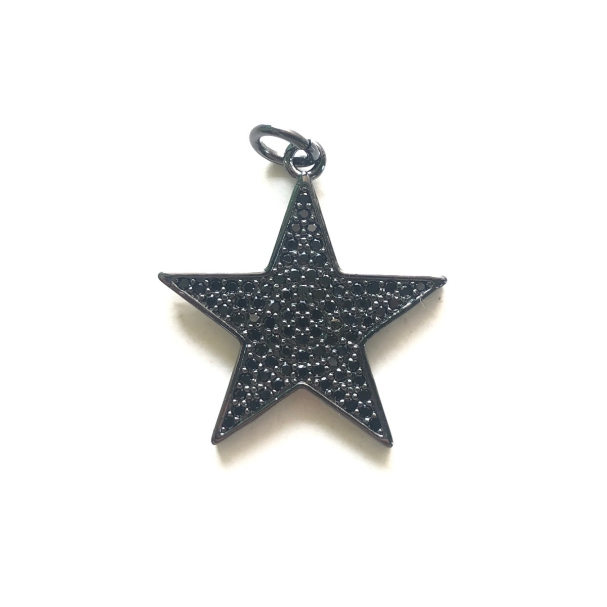 10pcs/lot 26.5*24.5mm CZ Paved Star Charms Black on Black CZ Paved Charms New Charms Arrivals Sun Moon Stars Charms Beads Beyond