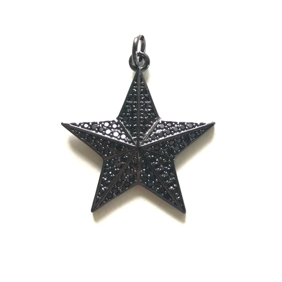 10pcs/lot 31*30mm CZ Paved Big Star Charms Black on Black CZ Paved Charms New Charms Arrivals Sun Moon Stars Charms Beads Beyond