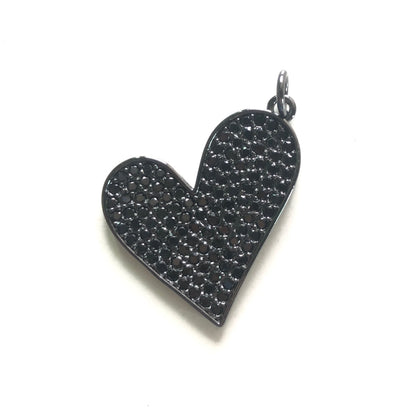 10pcs/lot 30*28mm CZ Paved Heart Charm Pendants Black on Black CZ Paved Charms Hearts New Charms Arrivals Charms Beads Beyond