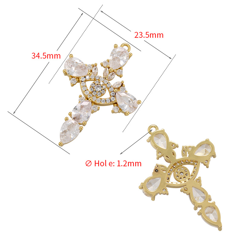 10pcs/lot 34.5*23.5mm CZ Paved Cross Charms CZ Paved Charms Crosses New Charms Arrivals Charms Beads Beyond