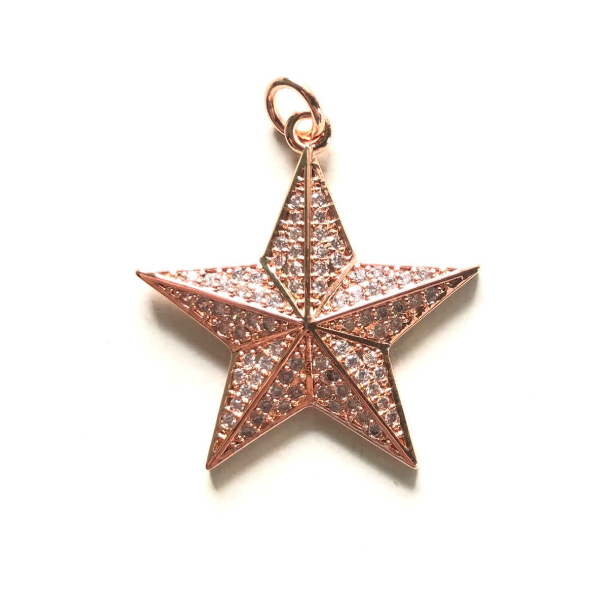 10pcs/lot 31*30mm CZ Paved Big Star Charms