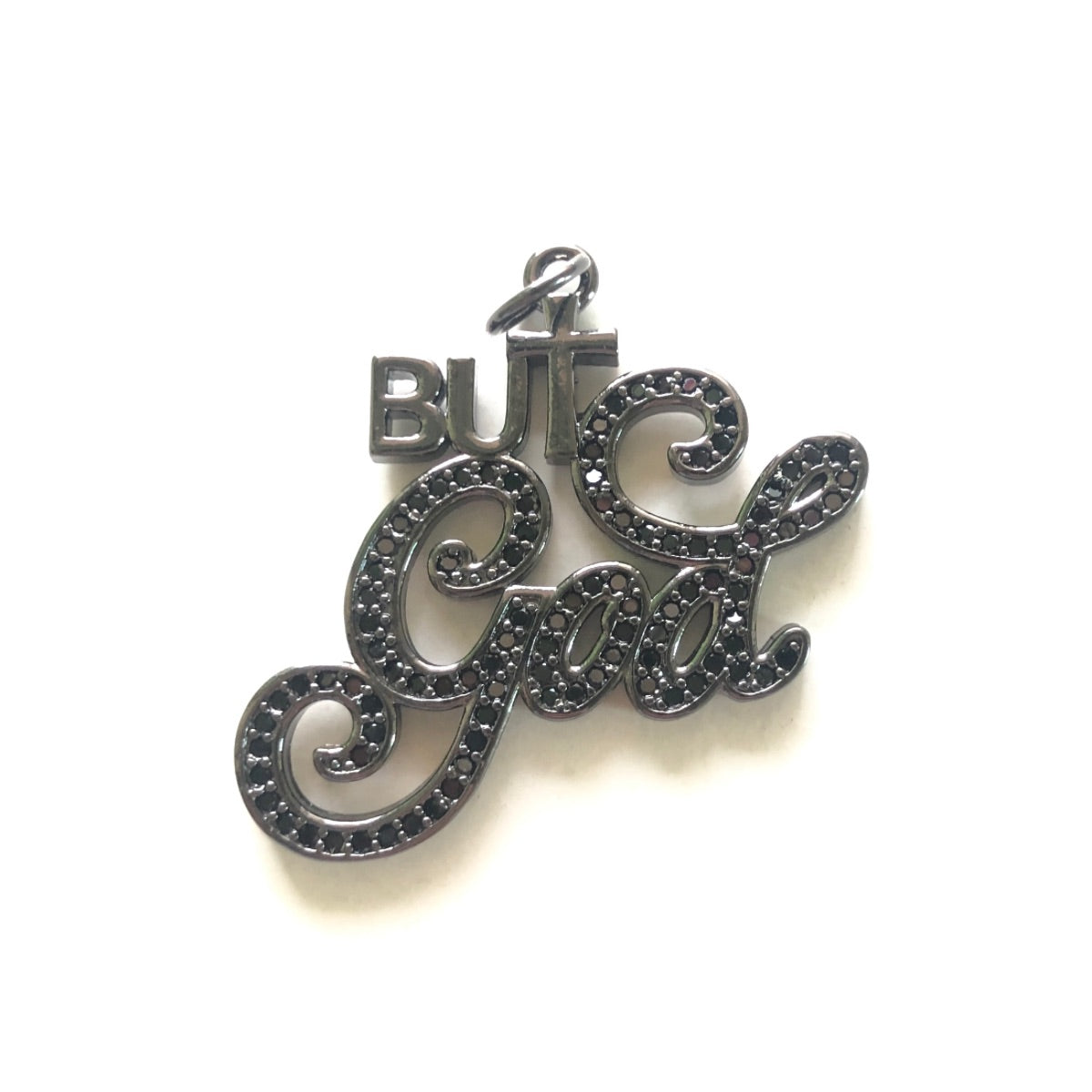 10pcs/lot 33*30.5mm CZ Pave But God Word Charms CZ Paved Charms New Charms Arrivals Words & Quotes Charms Beads Beyond