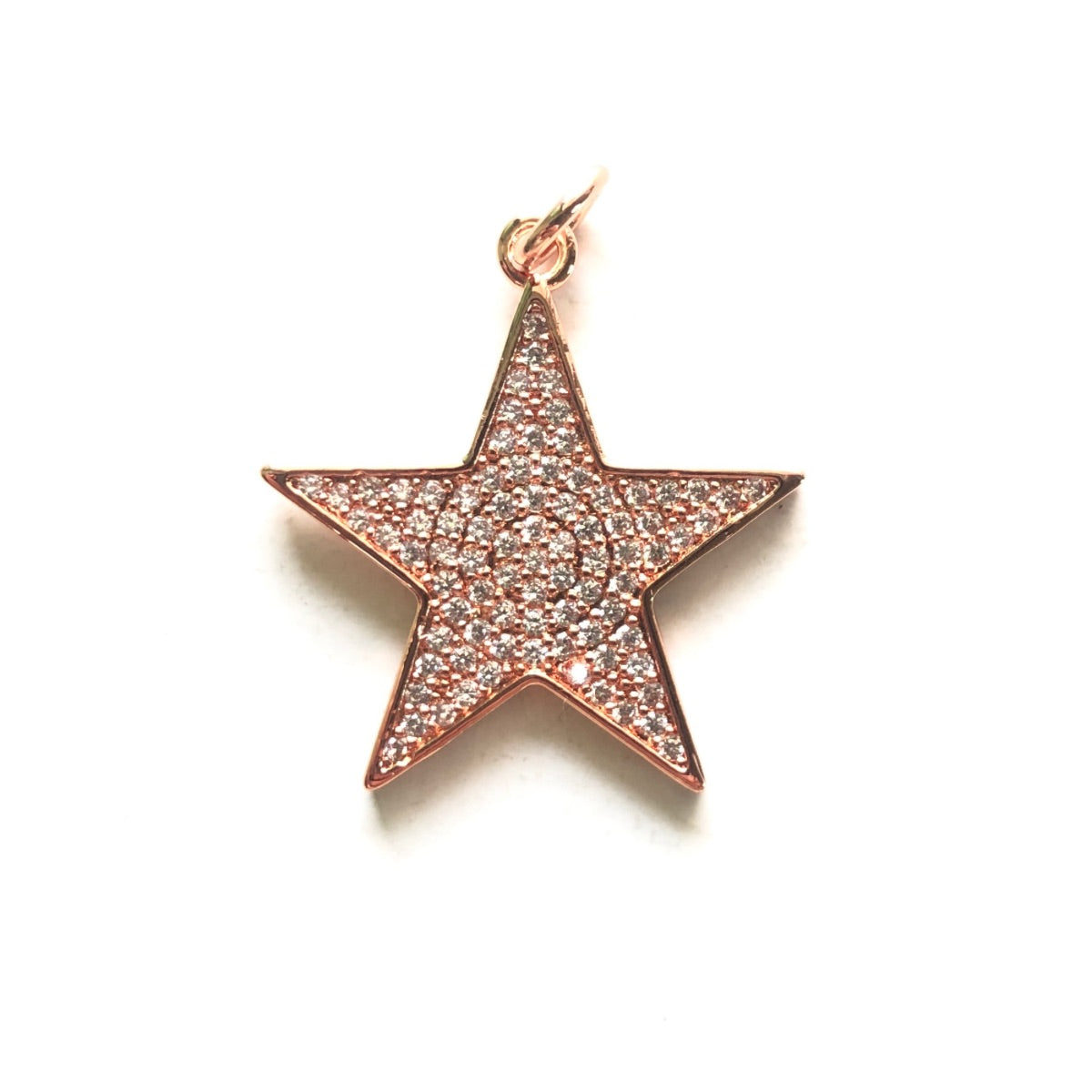 10pcs/lot 26.5*24.5mm CZ Paved Star Charms Rose Gold CZ Paved Charms New Charms Arrivals Sun Moon Stars Charms Beads Beyond