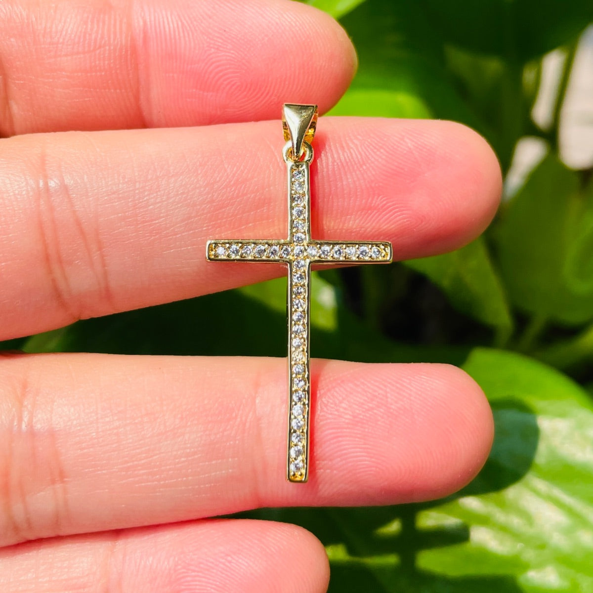 10pcs/lot Gold Silver Plated CZ Paved Cross Charms Gold CZ Paved Charms Crosses New Charms Arrivals Charms Beads Beyond
