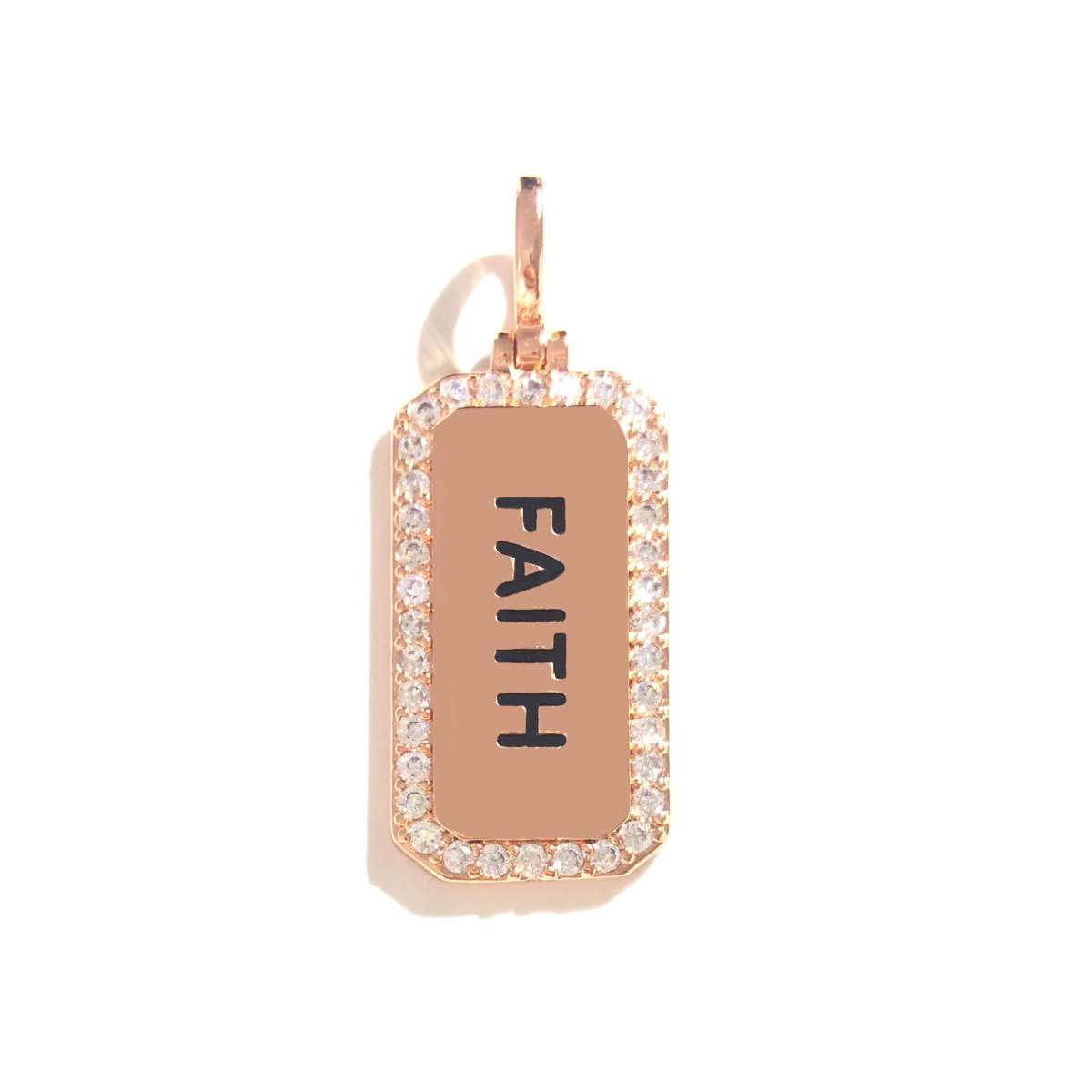 10pcs/lot 38*15mm CZ Paved Faith Word Tags Charms Pendants Rose Gold CZ Paved Charms Christian Quotes New Charms Arrivals Word Tags Charms Beads Beyond