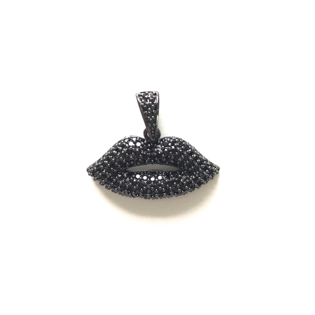 10pcs/lot 25*20.5mm CZ Paved Lip Charm Pendants Black on Black CZ Paved Charms Fashion Charms Beads Beyond