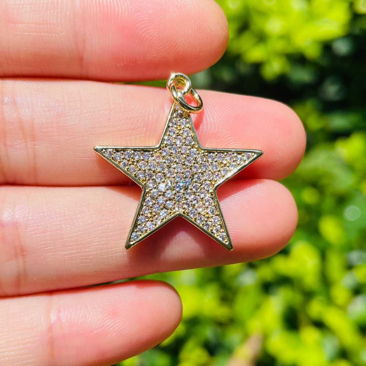 10pcs/lot 26.5*24.5mm CZ Paved Star Charms CZ Paved Charms New Charms Arrivals Sun Moon Stars Charms Beads Beyond