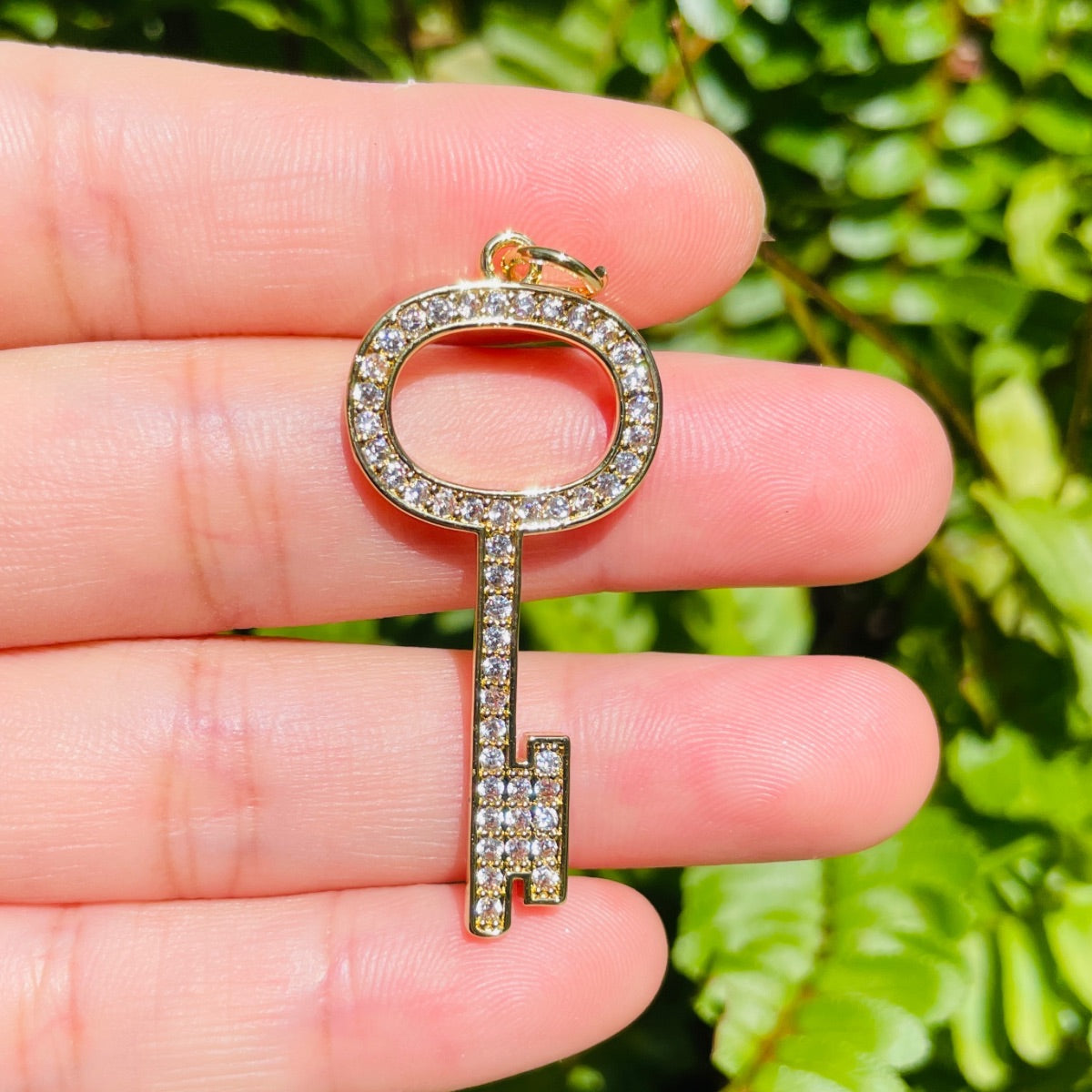 10pcs/lot 40.5*18mm CZ Paved Key Charms Gold CZ Paved Charms Keys & Locks New Charms Arrivals Charms Beads Beyond