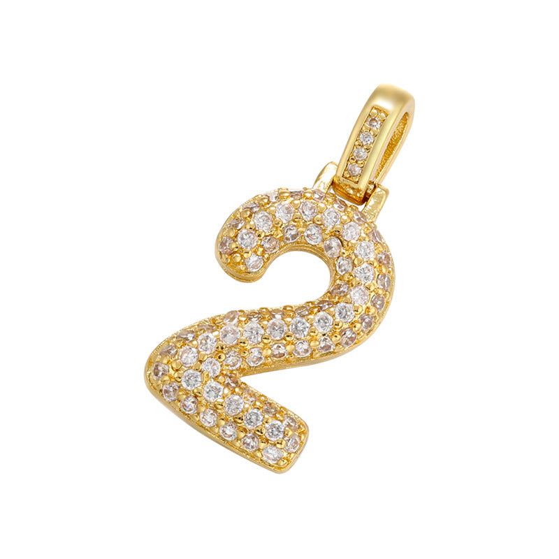 10pcs/lot 29.5*12mm CZ Paved Number Charms- Gold & Silver CZ Paved Charms Initials & Numbers Charms Beads Beyond