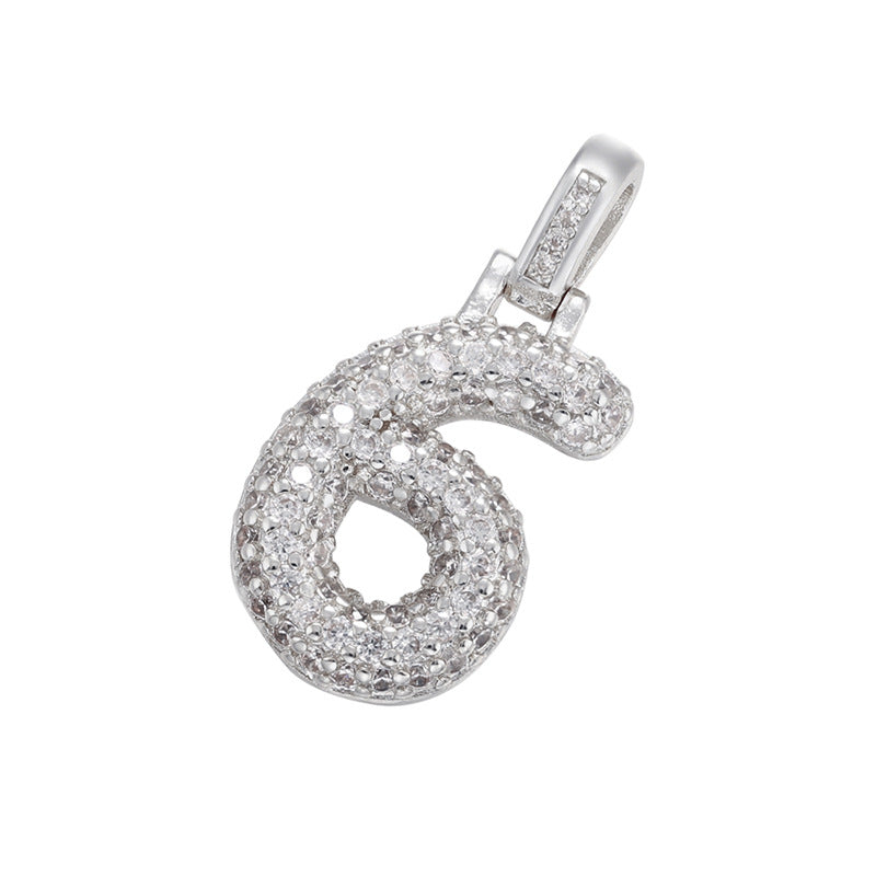 10pcs/lot 29.5*12mm CZ Paved Number Charms- Gold & Silver CZ Paved Charms Initials & Numbers Charms Beads Beyond