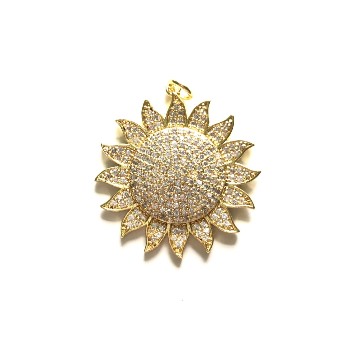 5-10pcs/lot 29mm CZ Paved Sun Charms Gold CZ Paved Charms Large Sizes On Sale Sun Moon Stars Charms Beads Beyond