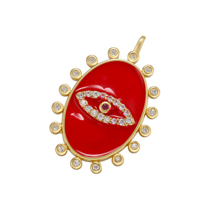 10pcs/lot 26.5*17.5mm Colorful Enamel Evil Eye Charm for Jewelry Making Red Enamel Charms Charms Beads Beyond