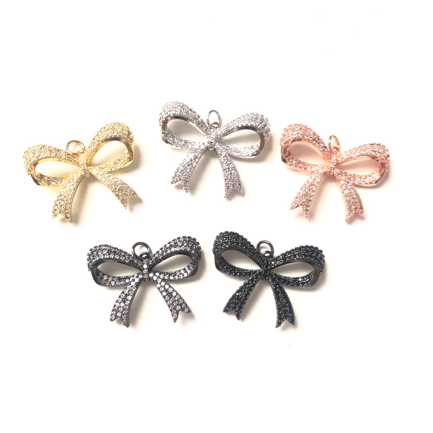 10pcs/lot 28*22mm CZ Paved Bow Tie Charms CZ Paved Charms Bow Ties Charms Beads Beyond