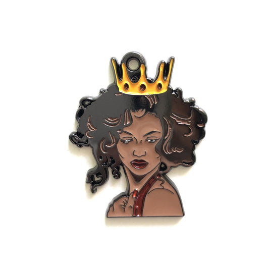 10pcs/lot Afro Queen Black Girl Charms Enamel Afro Charms On Sale Charms Beads Beyond