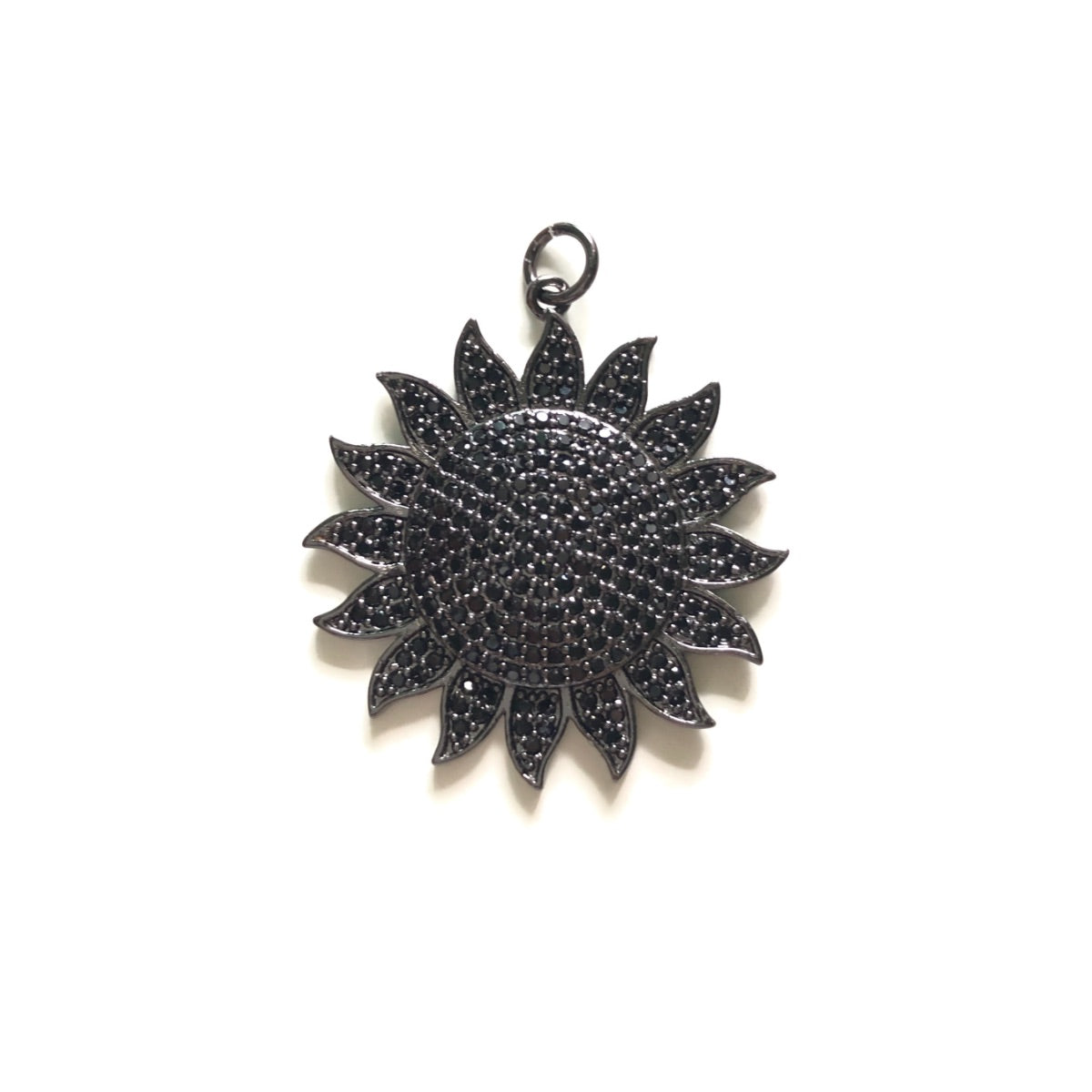 5-10pcs/lot 29mm CZ Paved Sun Charms Black on Black CZ Paved Charms Large Sizes On Sale Sun Moon Stars Charms Beads Beyond