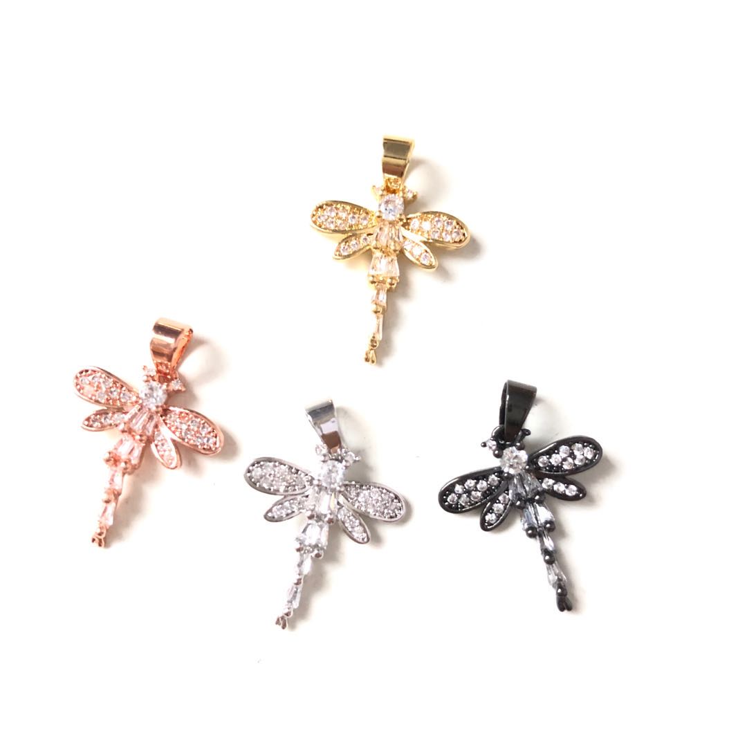 10pcs/lot 20*15.5mm CZ Paved Dragonfly Charms CZ Paved Charms Animals & Insects Charms Beads Beyond