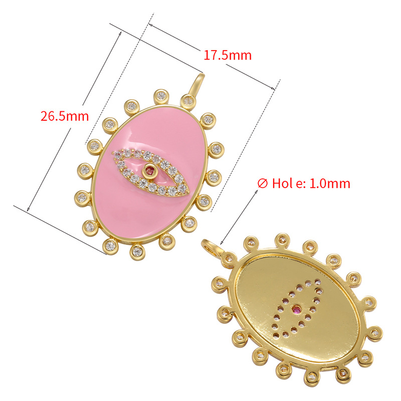 10pcs/lot 26.5*17.5mm Colorful Enamel Evil Eye Charm for Jewelry Making Enamel Charms Charms Beads Beyond