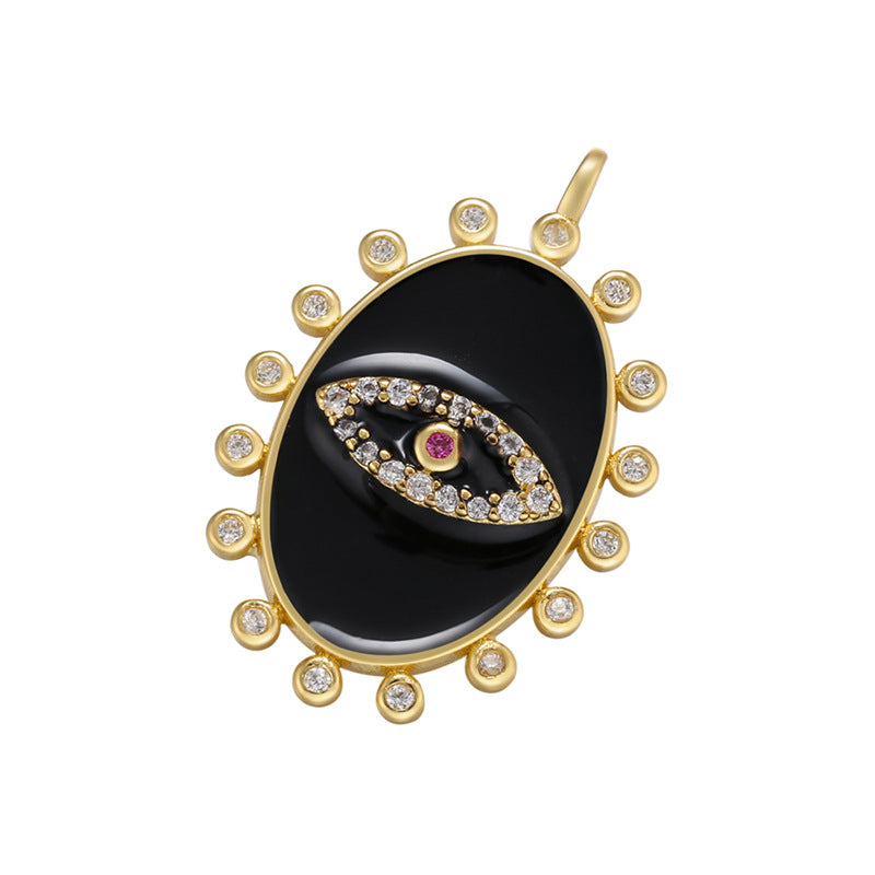 10pcs/lot 26.5*17.5mm Colorful Enamel Evil Eye Charm for Jewelry Making Black Enamel Charms Charms Beads Beyond