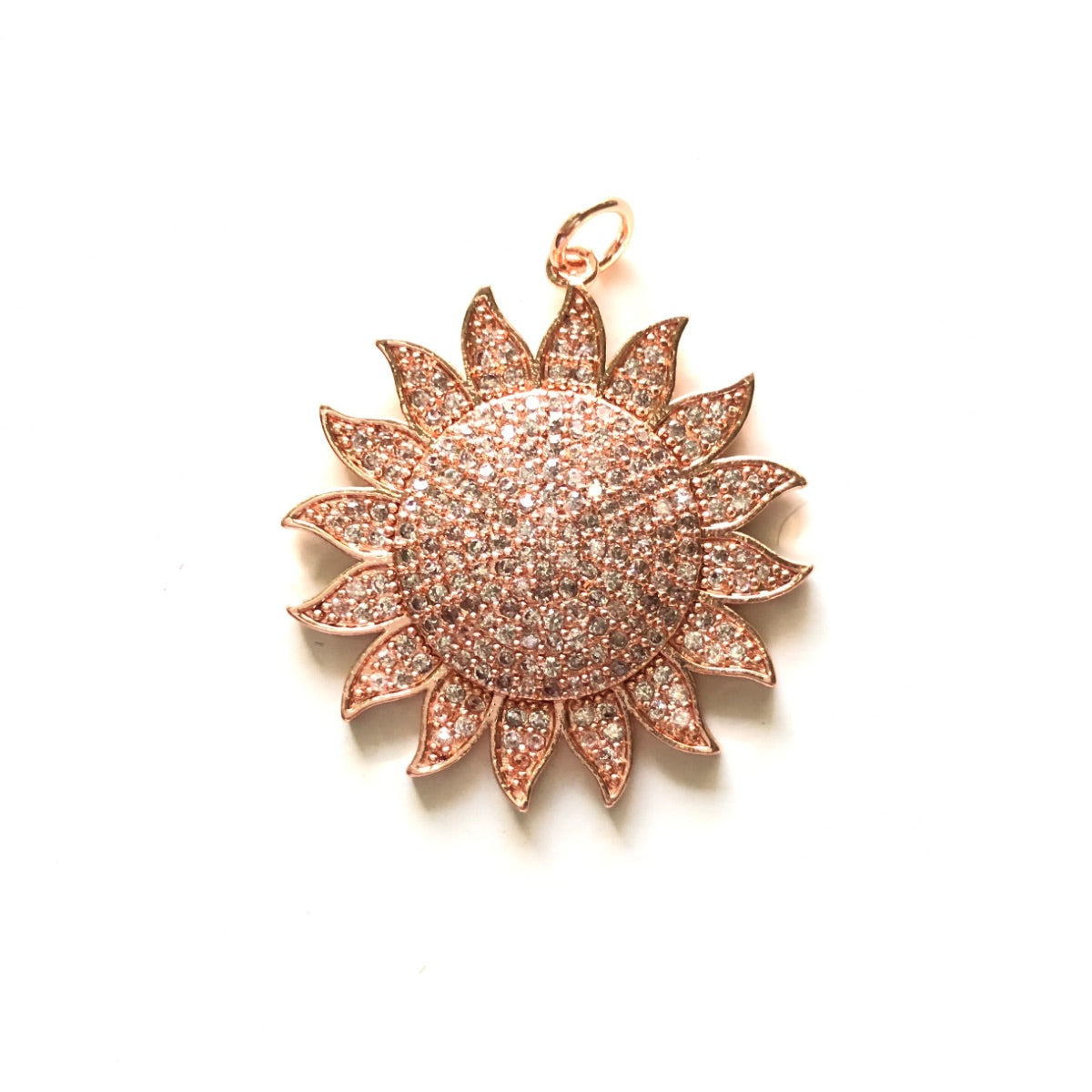 5-10pcs/lot 29mm CZ Paved Sun Charms Rose Gold CZ Paved Charms Large Sizes On Sale Sun Moon Stars Charms Beads Beyond