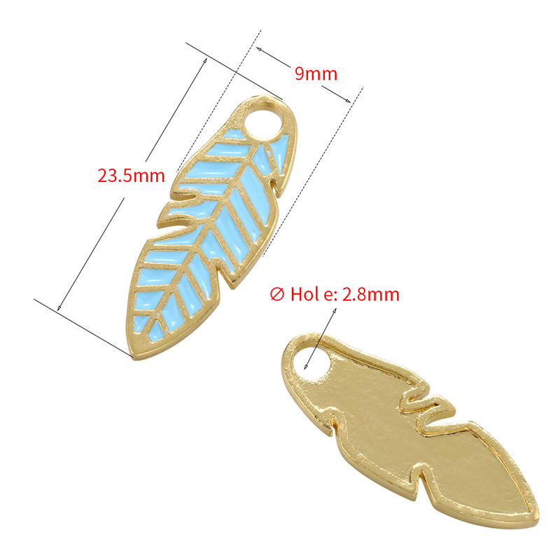 10pcs/lot 23.5*9mm Gold Plated Colorful Enamel Leaf Charm Enamel Charms Charms Beads Beyond