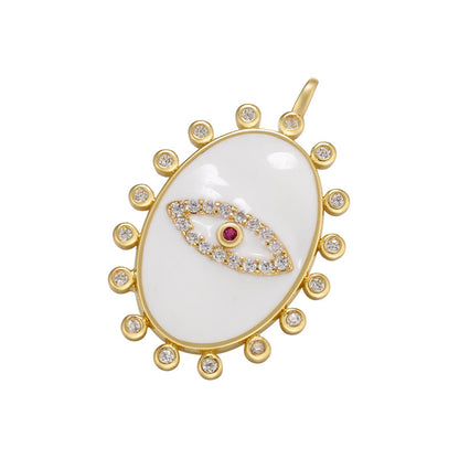 10pcs/lot 26.5*17.5mm Colorful Enamel Evil Eye Charm for Jewelry Making White Enamel Charms Charms Beads Beyond