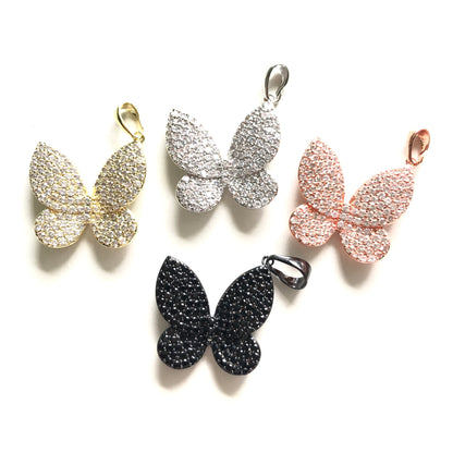 10pcs/lot 24*23.5mm CZ Paved Butterfly Charms CZ Paved Charms Butterflies Charms Beads Beyond