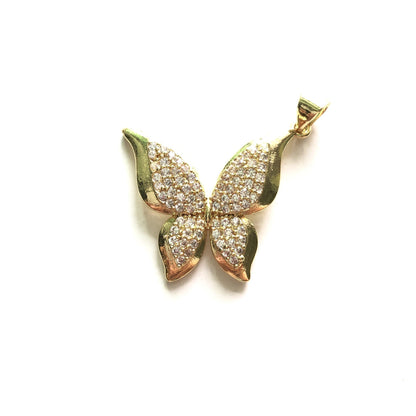 10pcs/lot 27*23mm CZ Paved Butterfly Charms Gold CZ Paved Charms Butterflies Charms Beads Beyond