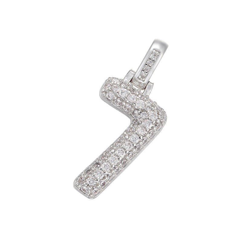 10pcs/lot 29.5*12mm CZ Paved Number Charms- Gold & Silver CZ Paved Charms Initials & Numbers Charms Beads Beyond