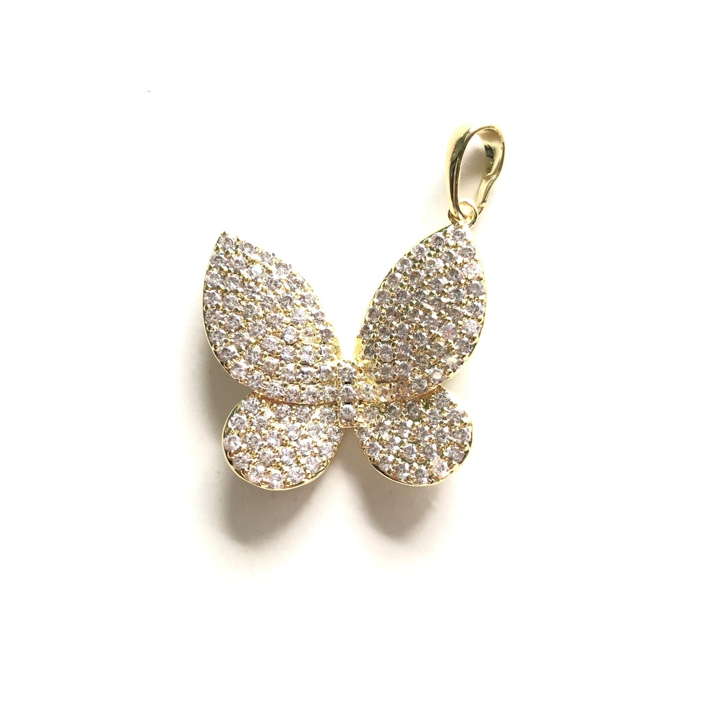 10pcs/lot 24*23.5mm CZ Paved Butterfly Charms Gold CZ Paved Charms Butterflies Charms Beads Beyond