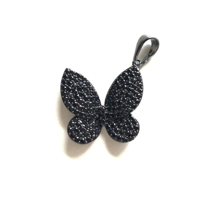 10pcs/lot 24*23.5mm CZ Paved Butterfly Charms Black on Black CZ Paved Charms Butterflies Charms Beads Beyond