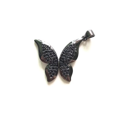 10pcs/lot 27*23mm CZ Paved Butterfly Charms Black on Black CZ Paved Charms Butterflies Charms Beads Beyond