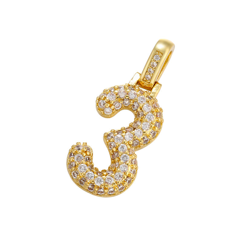 10pcs/lot 29.5*12mm CZ Paved Number Charms- Gold & Silver CZ Paved Charms Initials & Numbers Charms Beads Beyond