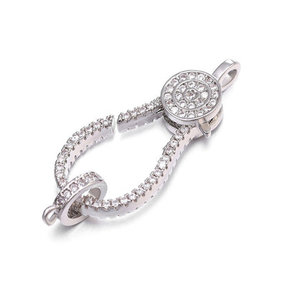 5-10pcs/lot 34.8*12mm CZ Paved Lobster Clasp Accessories Charms Beads Beyond