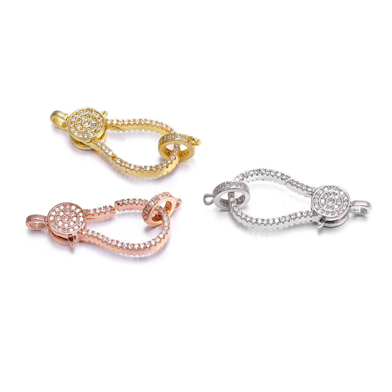 5-10pcs/lot 34.8*12mm CZ Paved Lobster Clasp Accessories Charms Beads Beyond