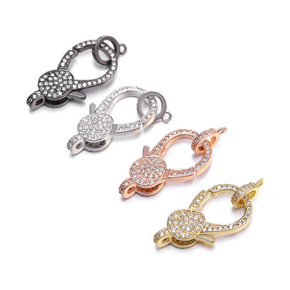 5-10pcs/lot 32*18mm CZ Paved Lobster Clasp Accessories Charms Beads Beyond