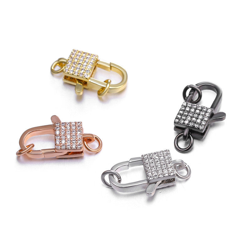 5-10pcs/lot 18*11mm CZ Paved Lobster Clasp Accessories Charms Beads Beyond