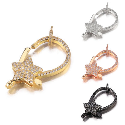 5-10pcs/lot 40*23mm CZ Paved Lobster Clasp Mix Colors Accessories Charms Beads Beyond