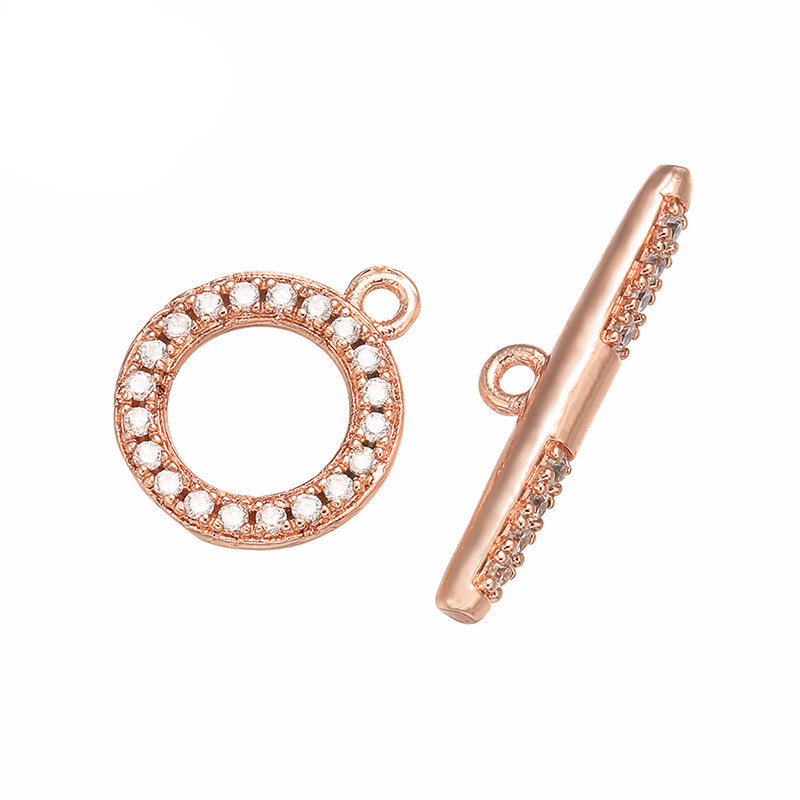 10pcs/lot CZ Paved OT Clasp for Necklace & Bracelet Making Rose Gold Accessories Charms Beads Beyond