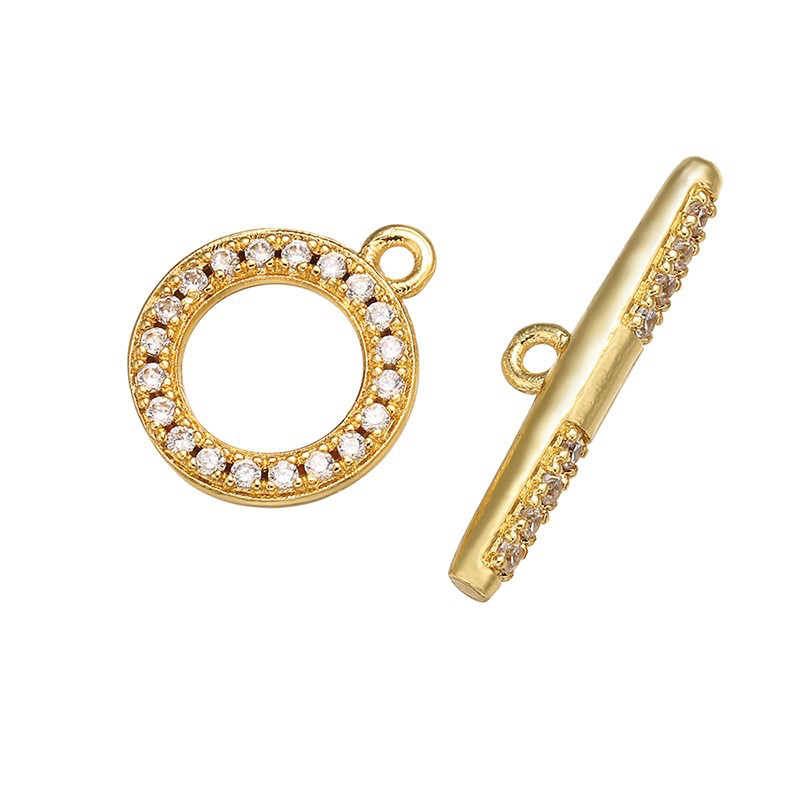 10pcs/lot CZ Paved OT Clasp for Necklace & Bracelet Making Gold Accessories Charms Beads Beyond