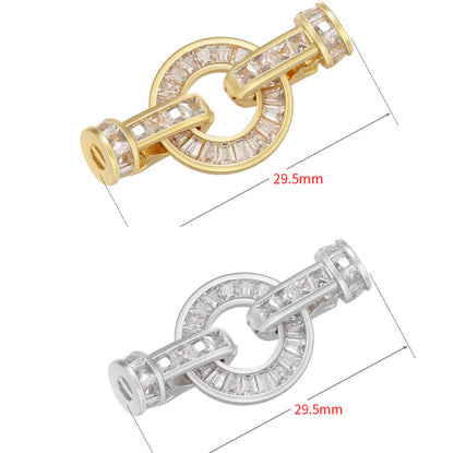 5pcs/lot CZ Paved Circle Clasps for Bracelets & Necklace Making Mix Colors 14.5*29.5mm Accessories Charms Beads Beyond