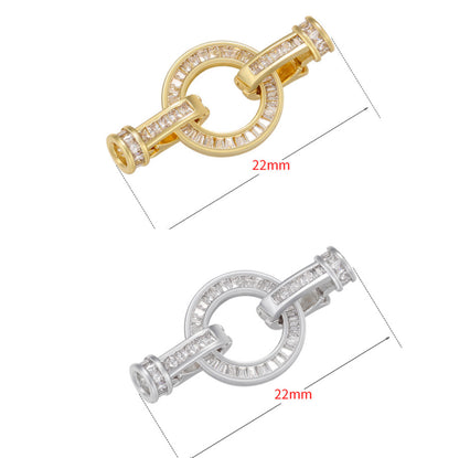 5pcs/lot CZ Paved Circle Clasps for Bracelets & Necklace Making Mix Colors 11*22mm Accessories Charms Beads Beyond