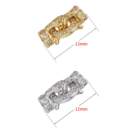 5pcs/lot CZ Paved Circle Clasps for Bracelets & Necklace Making Mix Colors 7*12mm Accessories Charms Beads Beyond