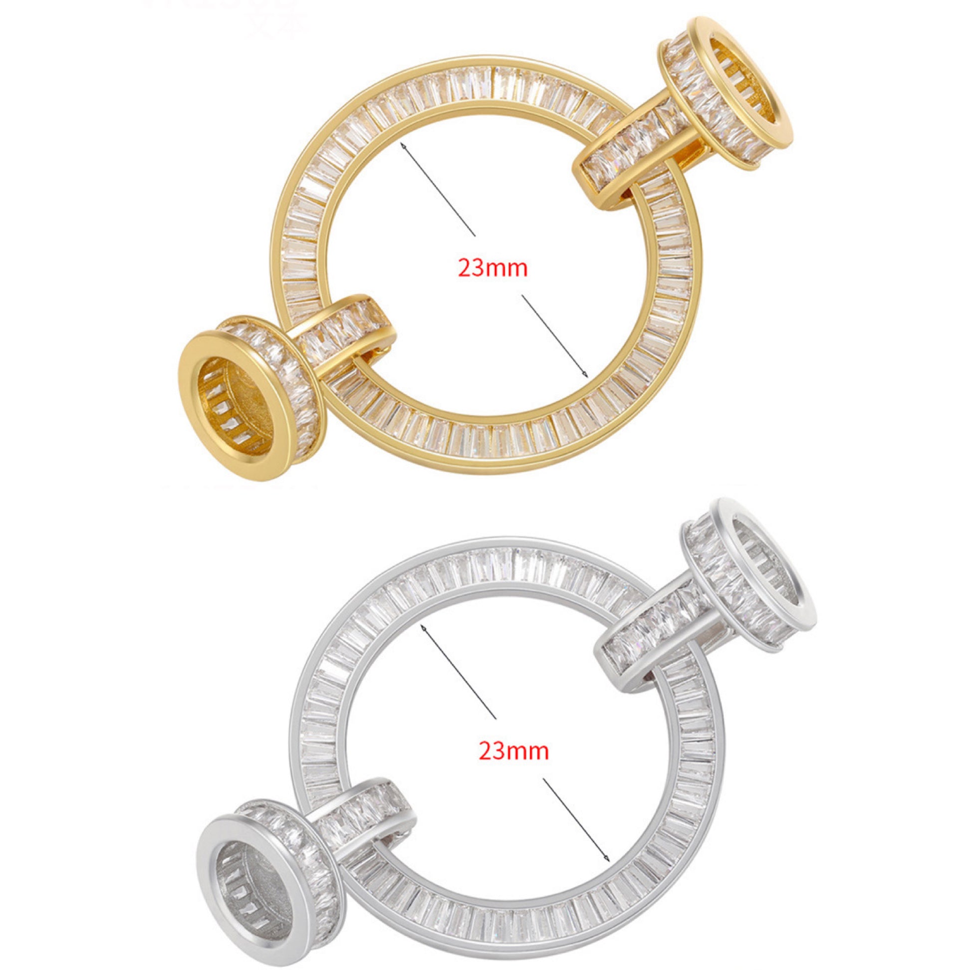 5pcs/lot CZ Paved Circle Clasps for Bracelets & Necklace Making Mix Colors 32*53mm Accessories Charms Beads Beyond