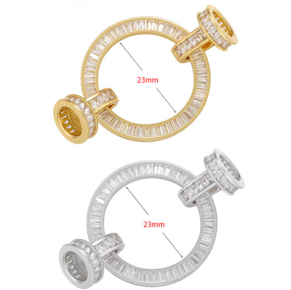 5pcs/lot CZ Paved Circle Clasps for Bracelets & Necklace Making Mix Colors 32*53mm Accessories Charms Beads Beyond